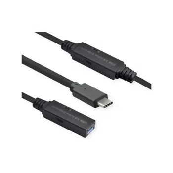 ROLINE USB kabelis 12.04.1066 USB 3.2 Gen 1 10m USB-C USB-A Melns