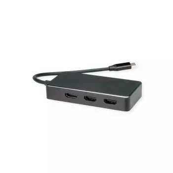 Video kabeļa adapteris VALUE 12.99.1031 0.19 m USB Type-C 3 x HDMI melns