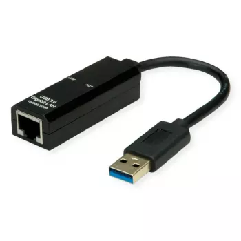 VALUE USB Type-A uz RJ-45 adapteris 12.99.1119 — melns, USB-A vīriešu, RJ-45 sieviešu, 22×59×16 mm
