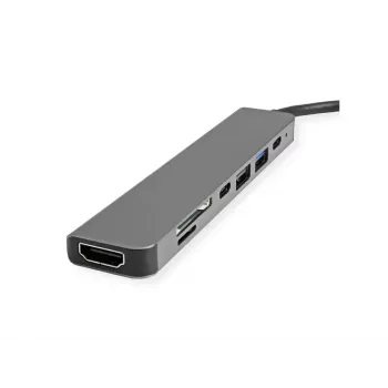 VALUE 12.99.1136 Laptop Doks — USB 3.2 Gen 2 Type-C, HDMI 4K60, Melns/Pelēks