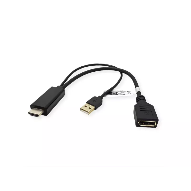 VALUE 12.99.3146 Video kabeļa adapteris 0,3 m HDMI Type A — DisplayPort melns
