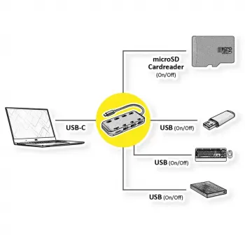 ROLINE 14.02.5059 USB 3.2 Gen 1 Type-C dokstacija klēpjdatoram, melna