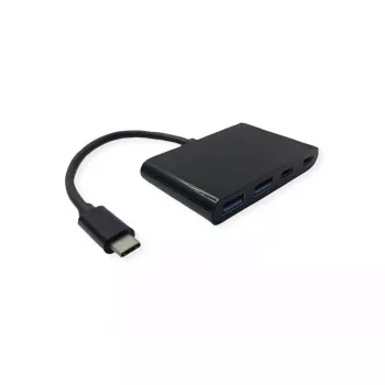 USB-C saskarnes centrmezgls VALUE 14.99.5041 — USB 3.2 Gen 1 Type-C/Type-A, 1000 Mbit/s, alumīnijs, melns, 76×46×12.2 mm