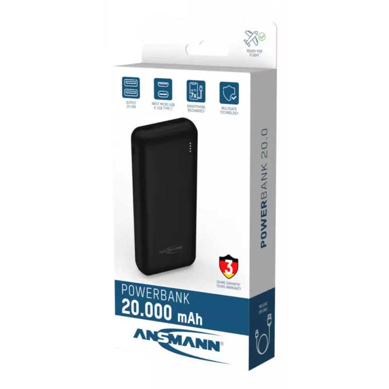 Pārnēsājams akumulators Ansmann PB212 20000 mAh