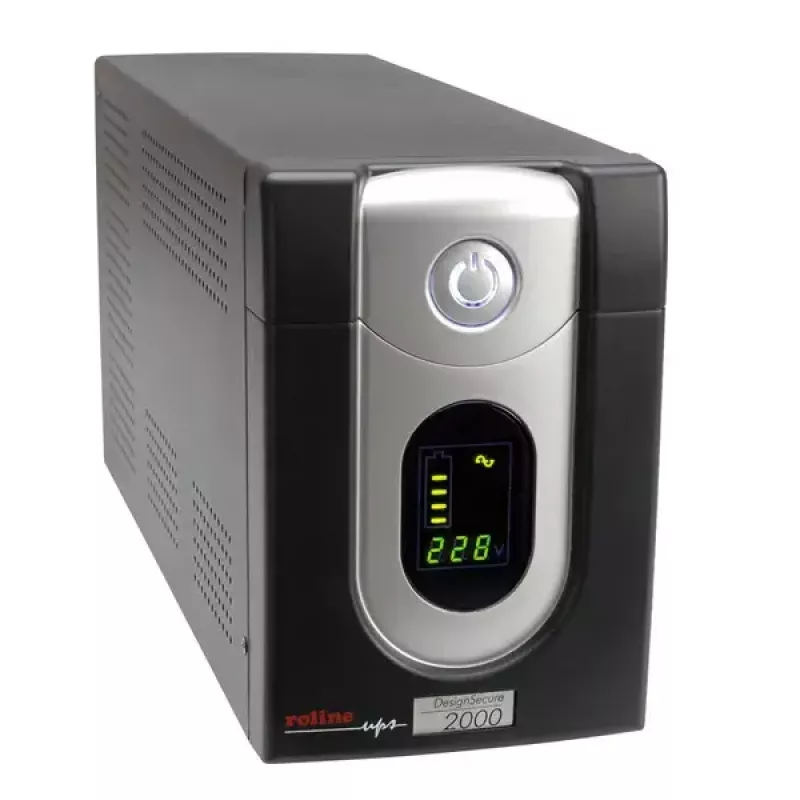 UPS ROLINE DesignSecure 2000 – 2 kVA / 1200 W, līnij-interaktīvs, 6×C13, AVR
