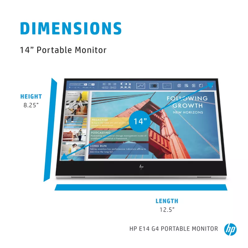 Portatīvais monitors HP E-Series E14 G4 14 collu Full HD LCD 1920x1080