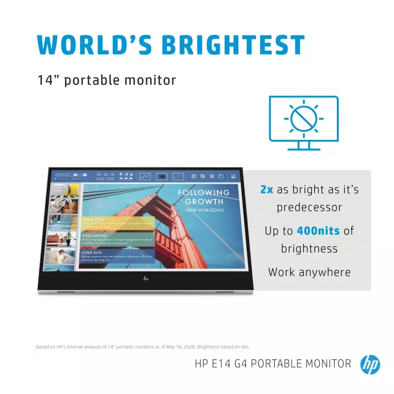 Portatīvais monitors HP E-Series E14 G4 14 collu Full HD LCD 1920x1080