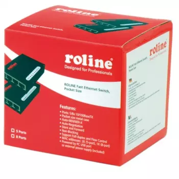 ROLINE 21.14.3133 ātrdarbības Ethernet slēdzis 5 porti kabatas formātā