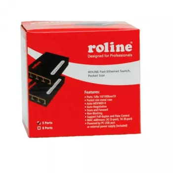 ROLINE 21.14.3133 ātrdarbības Ethernet slēdzis 5 porti kabatas formātā