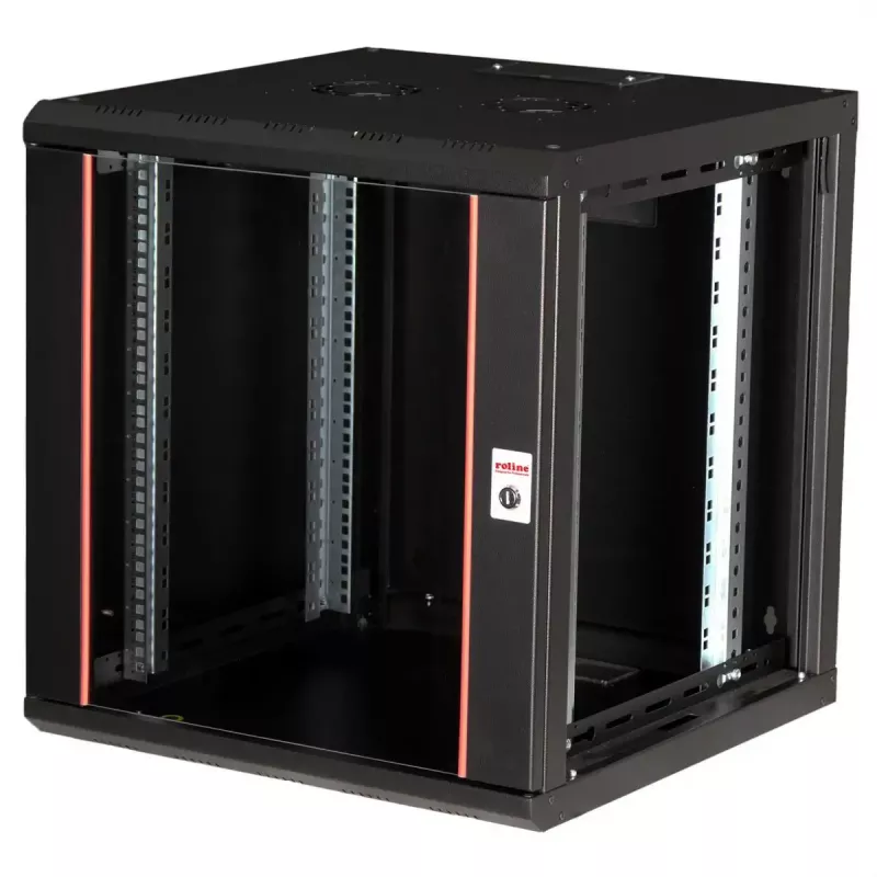 Sienas stiprinājuma skapis ROLINE Pro 12U 19 collu, 600x600 mm, melns, IP20, atslēgas slēdzene