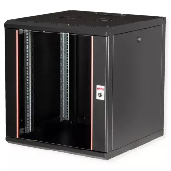 Sienas stiprinājuma skapis ROLINE Pro 12U 19 collu, 600x600 mm, melns, IP20, atslēgas slēdzene