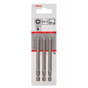Bosch 2607001535 urbjskrūvgrieža uzgalis PH2, 3 gab., 89 mm, īpaši ciets