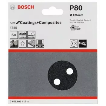 Slīpēšanas lapa Bosch F355 5 gab. 2608605115