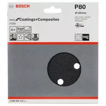 Slīpēšanas loksne Bosch F355 5 gab.