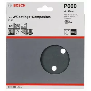 Slīpēšanas loksne Bosch F355 5 gab. 2608605131