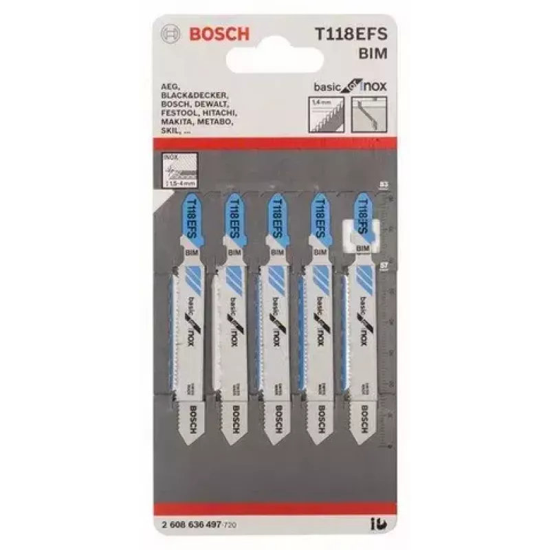 Bosch 2 608 636 497 finierzāģa asmens nerūsējošajam tēraudam Bimetal 5 gab.