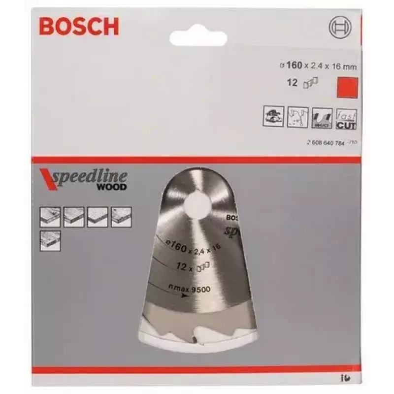 Zāģa asmens ripzāģim Bosch 2 608 640 784 160 mm kokam