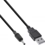 InLine USB līdzstrāvas adaptera kabelis, USB A vīrišķais uz DC 3,5x1,35 mm, 1 m