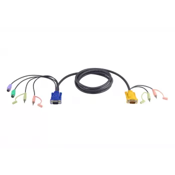 ATEN 2L-5302P PS/2 KVM kabelis ar audio, 1,8 m