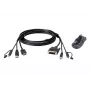 ATEN HDMI uz DVI-D USB KVM kabelis ar audio; 1,8m