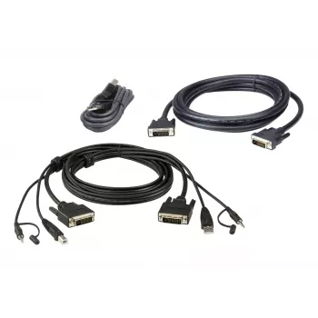 ATEN Secure KVM kabeļu komplekts 2L-7D02UDX3, 1,8 m, DVI-D Dual Link, USB, audio