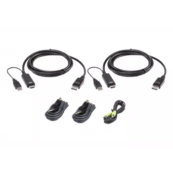 ATEN 2L-7D02UHDPX5 HDMI uz DisplayPort KVM vadu komplekts, True 4K, paredzēts CS1144DP4C/CS1148DP4/CS1148DP4C