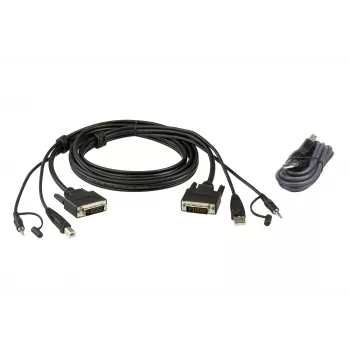 ATEN 2L-7D03UDX4 Secure KVM kabelis DVI-D Dual Link, 3 m