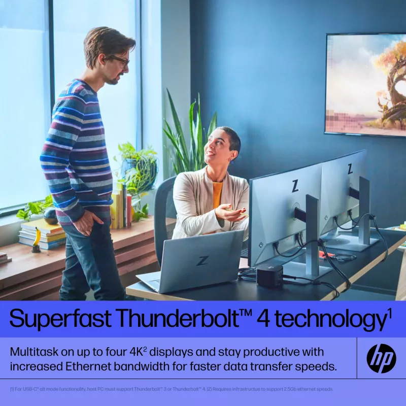 HP Thunderbolt Dock 120W G4 vadu dokstacija melna Thunderbolt 4