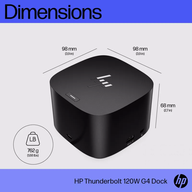 HP Thunderbolt Dock 120W G4 vadu dokstacija melna
