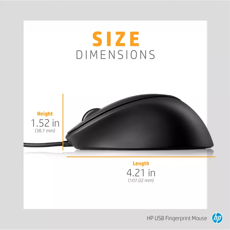 Pele HP USB Fingerprint Mouse USB Type-A
