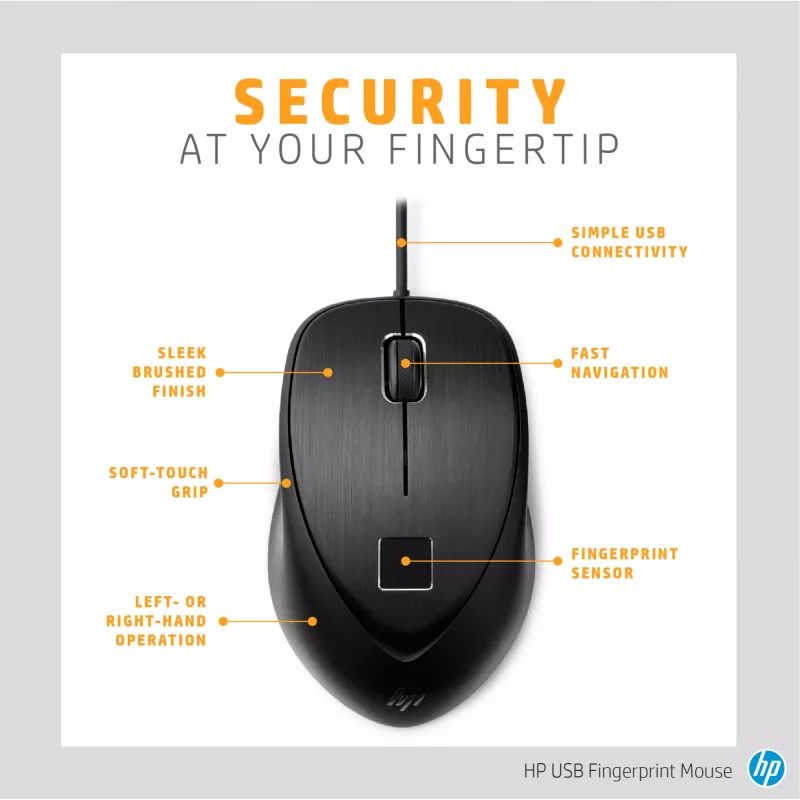 Pele HP USB Fingerprint Mouse USB Type-A