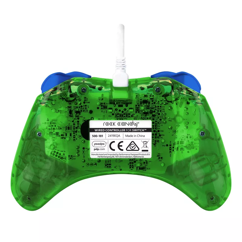 PDP Rock Candy: Luigi Lime — vadu spēļu kontrolieris Nintendo Switch, Switch Lite, Switch OLED, zils/zaļš/caurspīdīgs