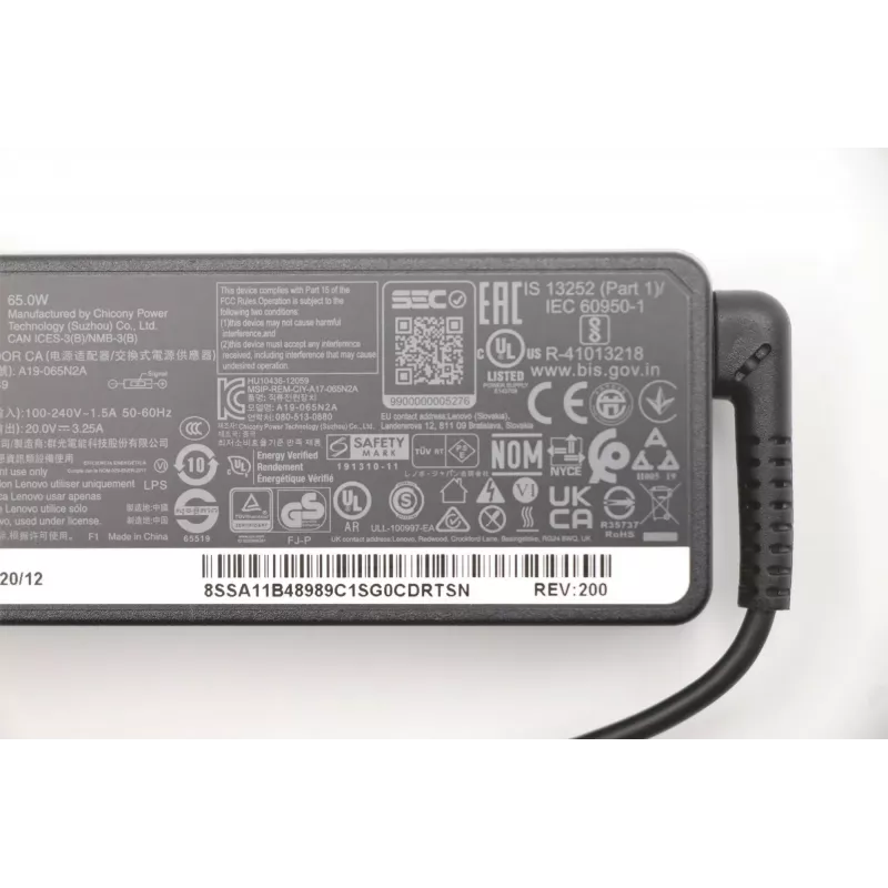 Lenovo 5A10V03250 barošanas adapteris / invertors iekštelpām 65 W Melns
