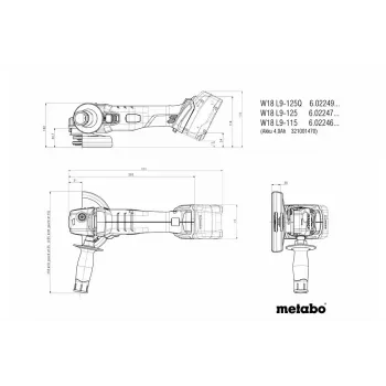 Leņķa slīpmašīna Metabo W 18 L 9-125