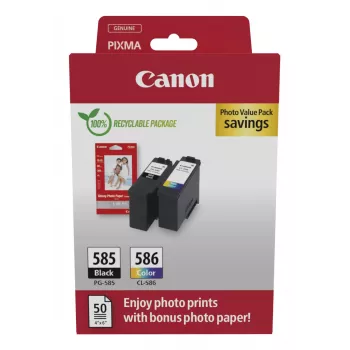 Canon PG-585/CL-586 PVP tintas kasetne 2 gab. Oriģināls Melna, Ciāna, Fuksīna, Dzeltena