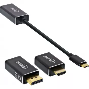 InLine USB displeja pārveidotāju komplekts 6-in-1, 4K/60Hz melns