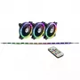 Inter-Tech RS-04 RGB 120 mm datora korpusa ventilatoru komplekts (3 ventilatori + LED lente) Melns