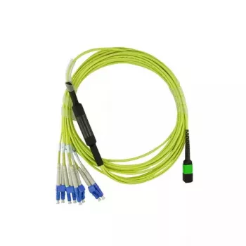 BlueOptics InfiniBand optiskās šķiedras kabelis 5 m MTP 4x LC Zaļš