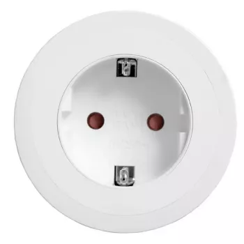 Iebūvējamā galda kontaktligzda Bachmann PIX ar 2 m strāvas kabeli, balta, Ø 6,8 cm, augstums 50 mm