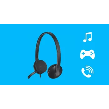 Austiņas Logitech H340 USB datora austiņas