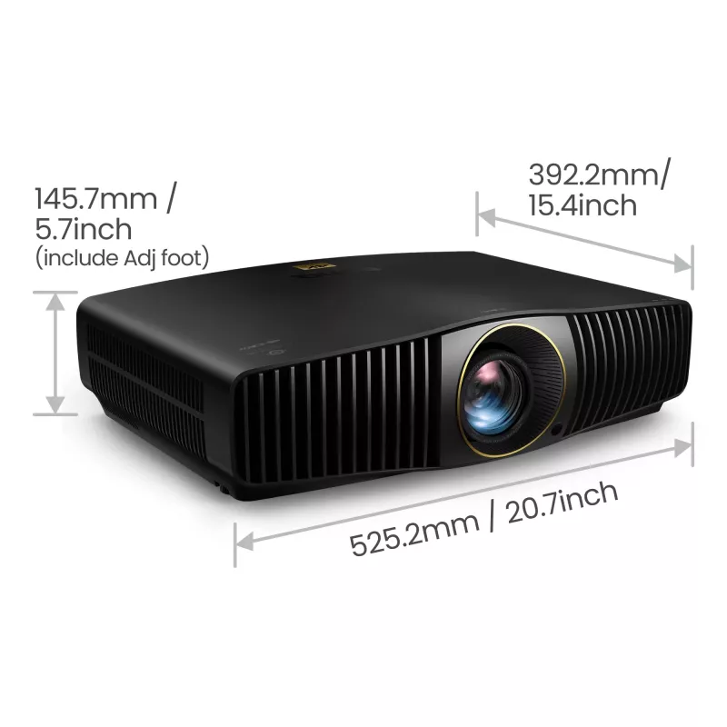 BenQ W5850 standarta projekcijas projektors 2600 ANSI lūmeni DLP UHD 4K (3840x2160) 3D Melns