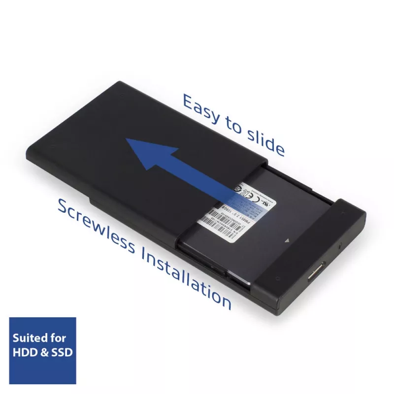 ACT AC1215 ārējais korpuss 2.5 collu SATA HDD/SSD bezskrūvju USB 3.2 Gen1