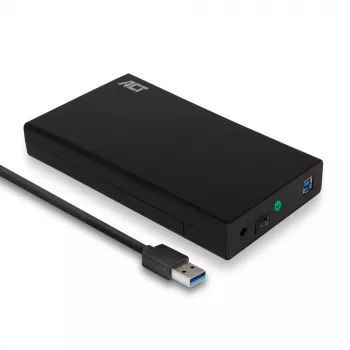 ACT AC1405 3,5 collu SATA HDD/SSD ārējais korpuss, USB 3.2 Gen1, bezskrūvju montāža, melns
