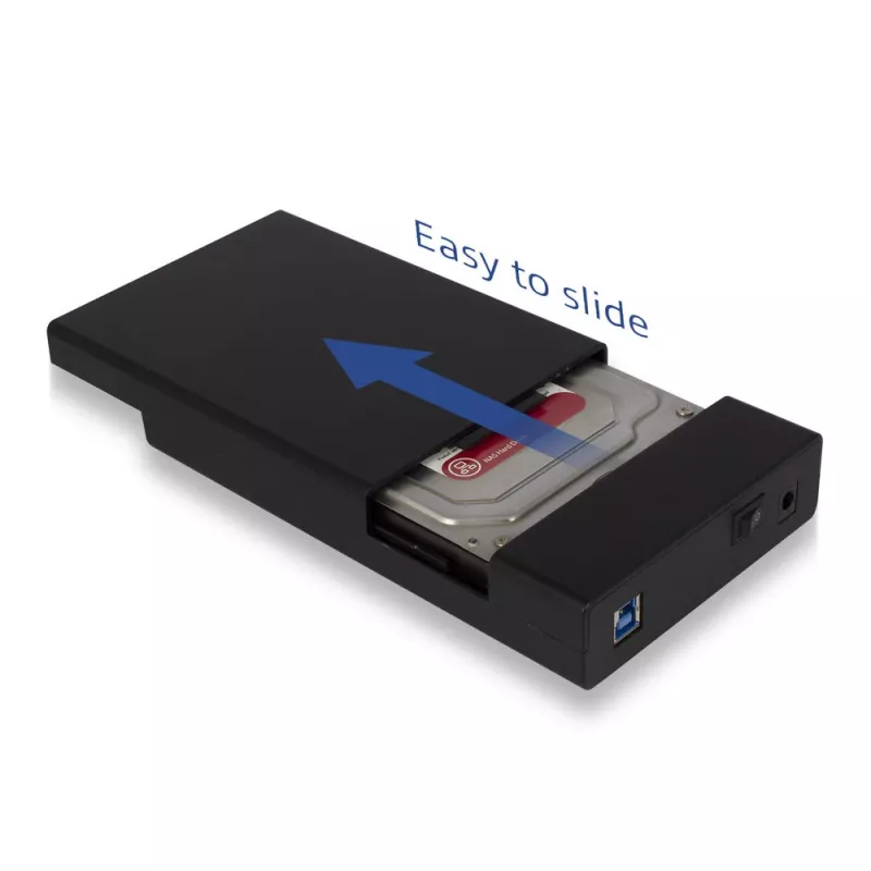 ACT AC1405 3,5 collu SATA HDD/SSD ārējais korpuss, USB 3.2 Gen1, bezskrūvju montāža, melns