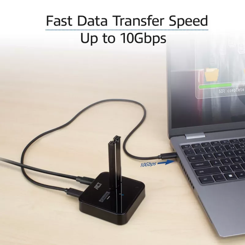 ACT M.2 NVMe/PCIe divu SSD doku klonēšanas stacija, USB-C 3.2 Gen2