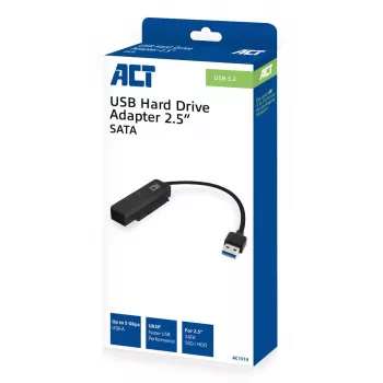 ACT USB adaptera kabelis uz 2.5 collu SATA HDD/SSD AC1510 0.15m Melns