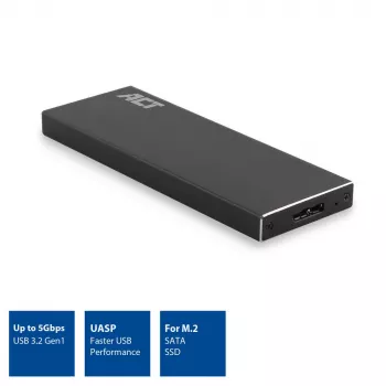 SSD korpuss ACT M.2 USB 3.2 Gen1 Melns 5 Gbit/s