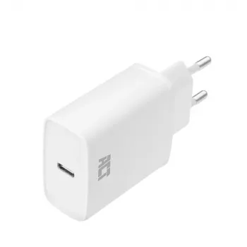 ACT kompakts USB-C lādētājs 20W ātrā uzlāde iekštelpām universāls balts