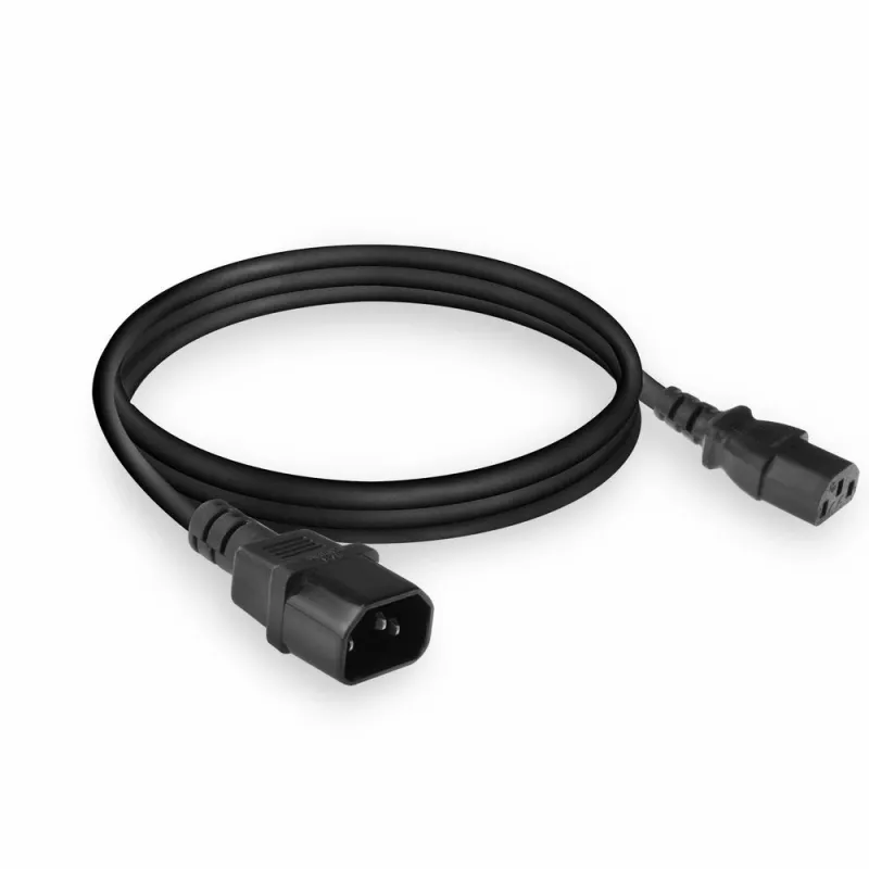 Strāvas vads C13 C14 melns 1,8 m ACT Powercord
