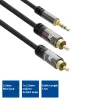Audio kabelis ACT AC3605 1.5m 3.5mm uz 2 x RCA Melns